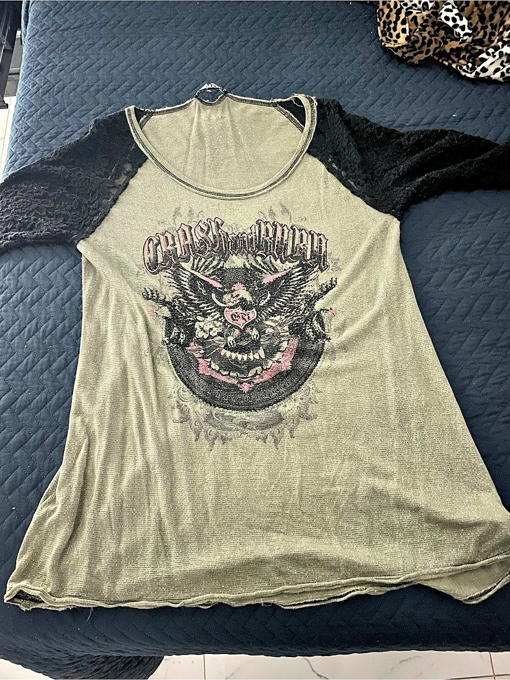 Crash & Burn Graphic Tank Top in Green & Black